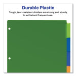 Insertable Big Tab Plastic Dividers, 5-Tab, 11 X 8.5, Assorted, 1 Set
