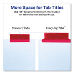 Insertable Big Tab Dividers, 5-Tab, Double-Sided Gold Edge Reinforcing, 11 x 8.5, White, Assorted Tabs, 1 Set