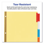 Insertable Big Tab Dividers, 5-Tab, Double-Sided Gold Edge Reinforcing, 11 x 8.5, Buff, Assorted Tabs, 1 Set