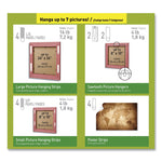 Picture Hanging Kit, Assorted Sizes, Plastic, White, 1 lb; 4 lb Capacities, 24 Pieces/Pack