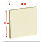 Fan-Folded Self-Stick Pop-Up Note Pads, 3" x 3", Yellow, 100 Sheets/Pad, 12 Pads/Pack