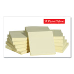 Self-Stick Note Pads, 3" x 3", Yellow, 100 Sheets/Pad, 12 Pads/Pack