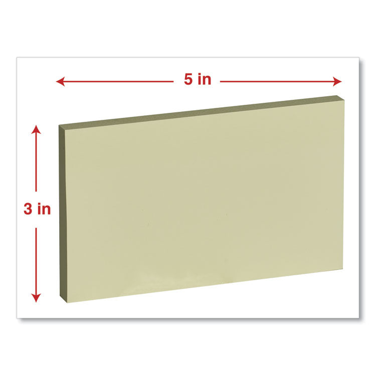 Self-Stick Note Pads, 3" x 5", Yellow, 100 Sheets/Pad, 12 Pads/Pack