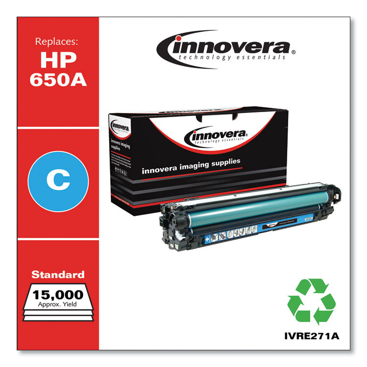 Remanufactured Cyan Toner, Replacement for 650A (CE271A), 15,000 Page-Yield