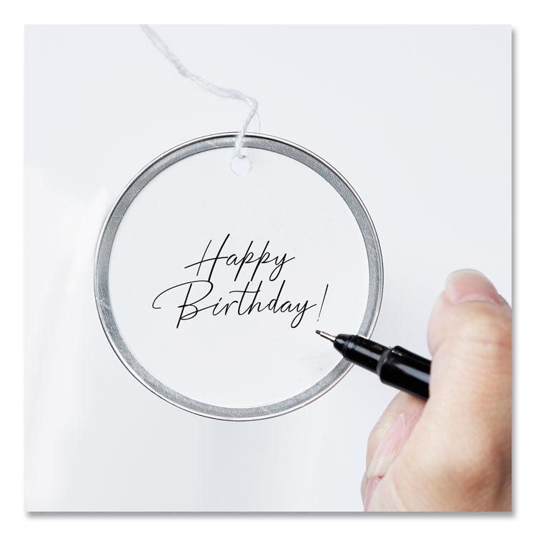 Heavyweight Stock Metal Rim Tags, 2.25" dia, White, 500/Box