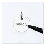 Key Tags with Split Ring, 1.25" dia, White, 50/Pack