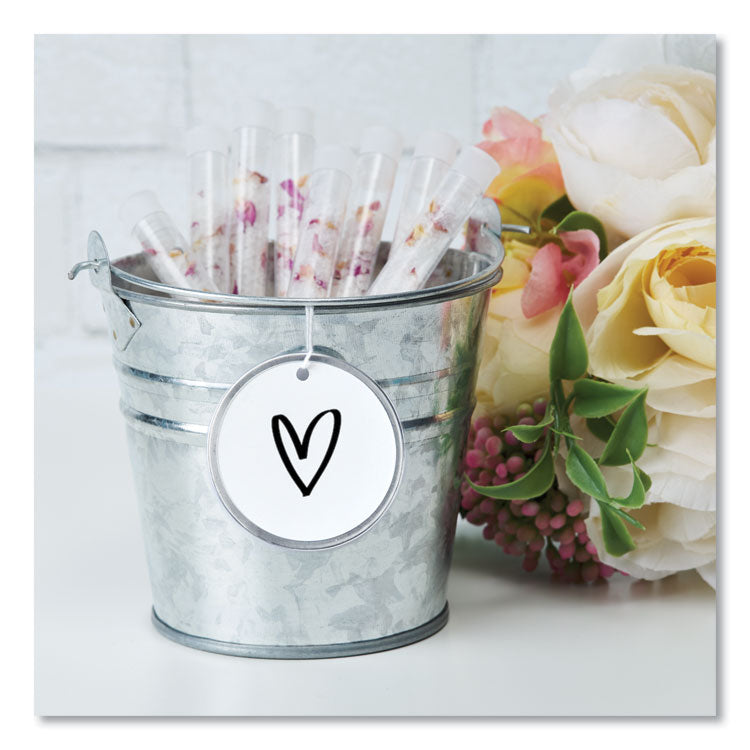 Heavyweight Stock Metal Rim Tags, 2.25" dia, White, 500/Box