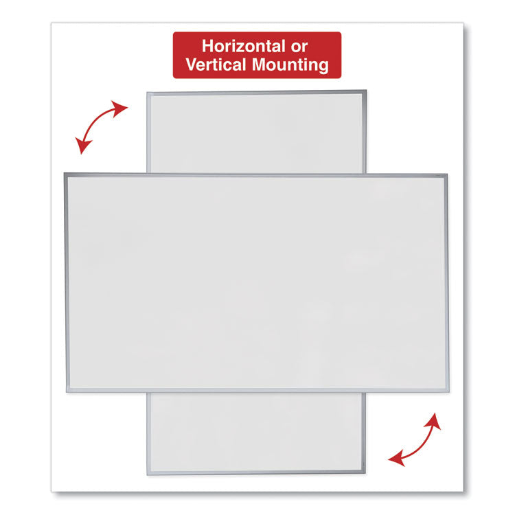 Deluxe Melamine Dry Erase Board, 72" x 48", White Surface, Anodized Aluminum Frame