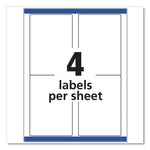 Shipping Labels W/ Trueblock Technology, Laser Printers, 3.5 X 5, White, 4/sheet, 100 Sheets/box