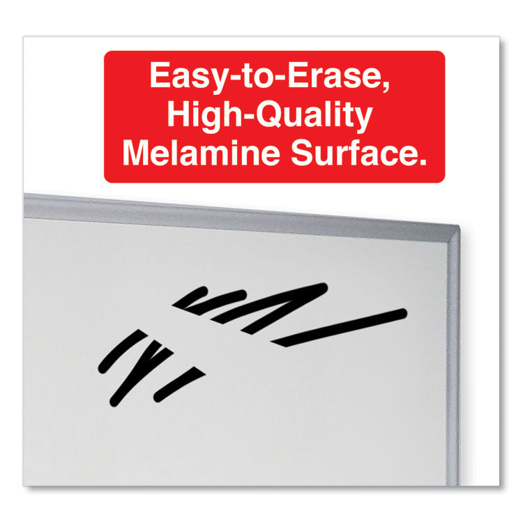 Deluxe Melamine Dry Erase Board, 72" x 48", White Surface, Anodized Aluminum Frame