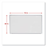 Deluxe Melamine Dry Erase Board, 72" x 48", White Surface, Anodized Aluminum Frame
