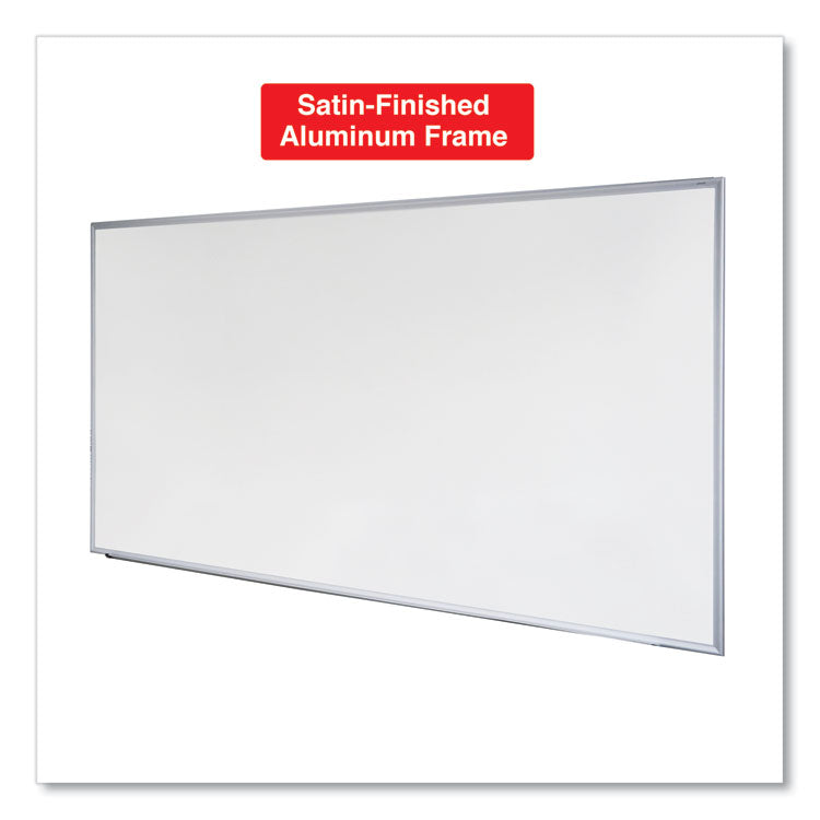 Deluxe Melamine Dry Erase Board, 72" x 48", White Surface, Anodized Aluminum Frame