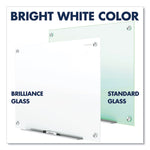 Brilliance Glass Dry-Erase Boards, 48" x 48", White Surface