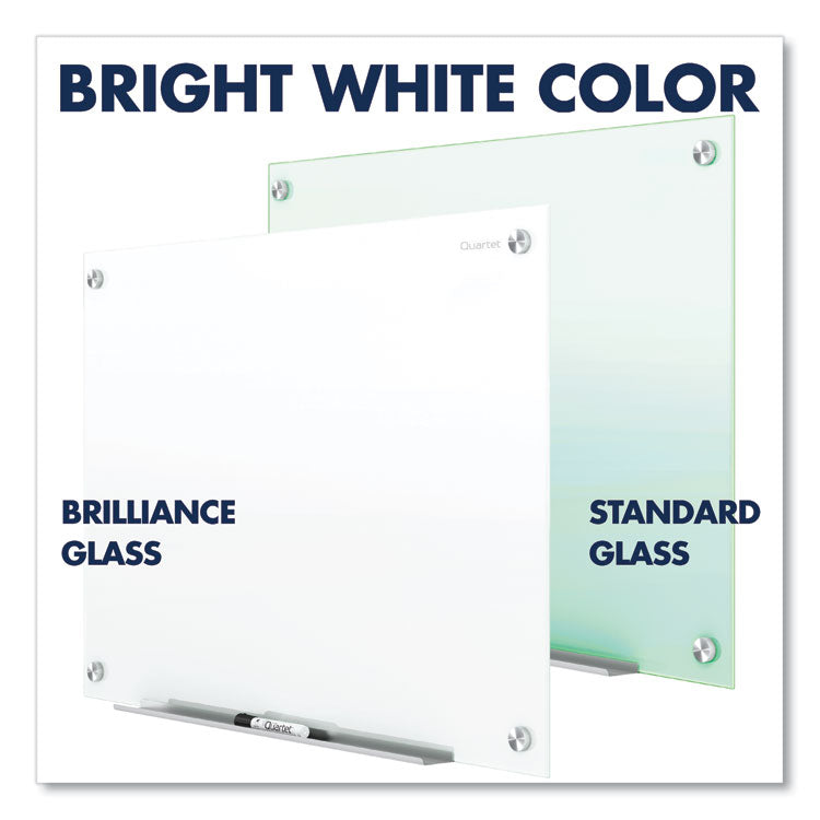 Brilliance Glass Dry-Erase Boards, 96" x 48", White Surface