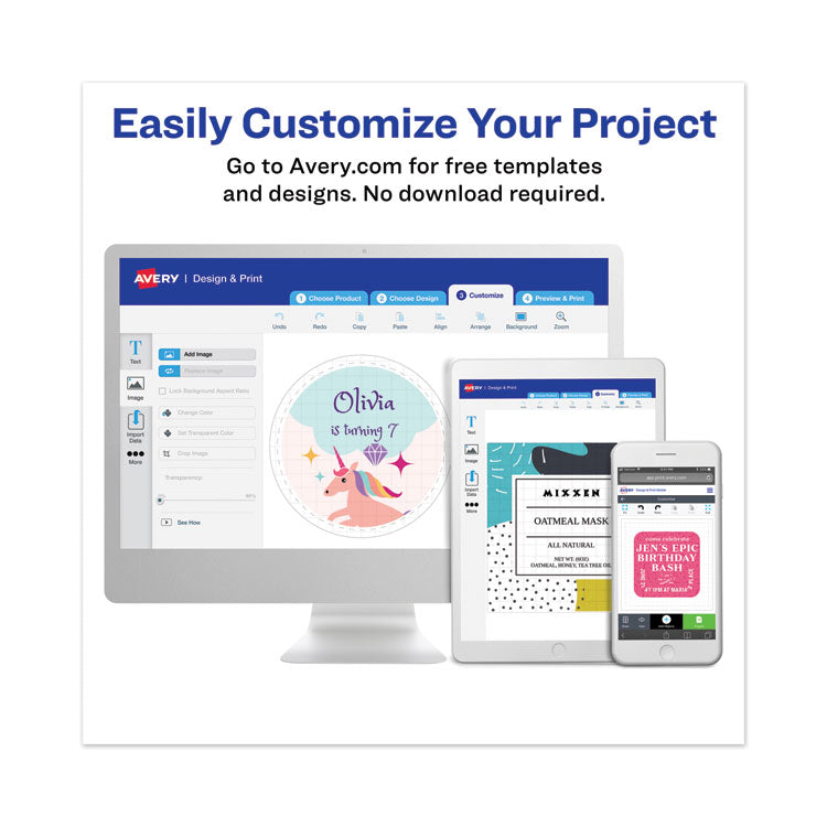 Permanent Laser Print-to-the-Edge ID Labels w/SureFeed, 1.66" dia, White, 600/PK