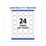 Permanent Laser Print-to-the-Edge ID Labels w/SureFeed, 1.66" dia, White, 600/PK