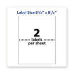 Waterproof Shipping Labels With Trueblock Technology, Laser Printers, 5.5 X 8.5, White, 2/sheet, 50 Sheets/pack
