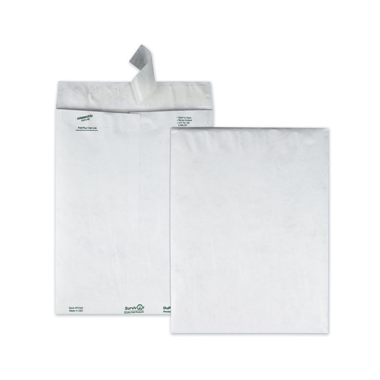 Lightweight 14 lb Tyvek Catalog Mailers, #12 1/2, Square Flap, Redi-Strip Adhesive Closure, 9.5 x 12.5, White, 100/Box