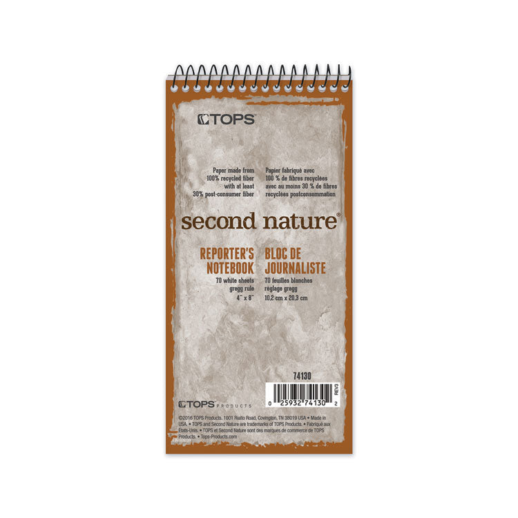 Second Nature Recycled Notepads, Gregg Rule, Randomly Assorted Cover Colors, 70 White 4 X 8 Sheets