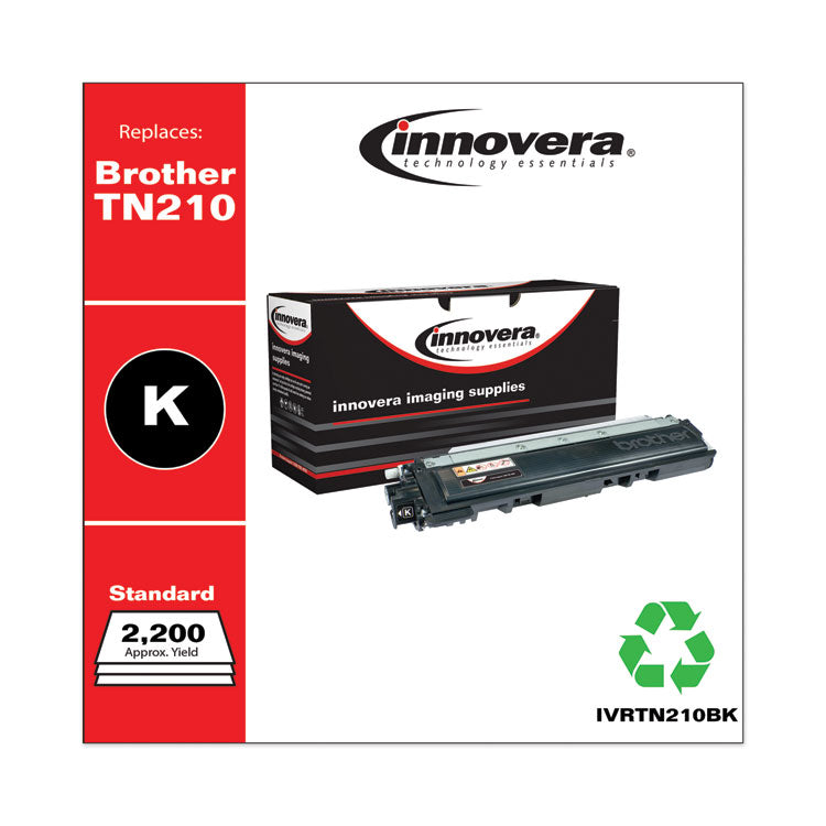 Remanufactured Black Toner, Replacement for TN210BK, 2,200 Page-Yield