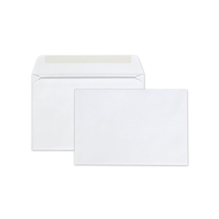 Open-Side Booklet Envelope, #6 1/2, Hub Flap, Gummed Closure, 6 X 9, White, 100/box