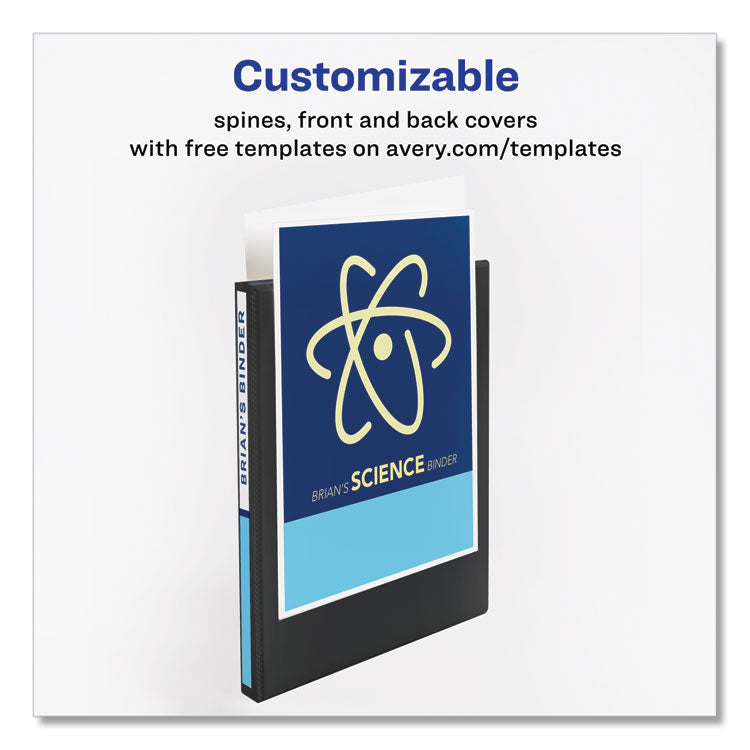 Heavy-Duty View Binder With Durahinge And One Touch Slant Rings, 3 Rings, 0.5" Capacity, 11 X 8.5, Black