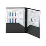 Poly Two-Pocket Folder With Fasteners, 180-Sheet Capacity, 11 X 8.5, Black, 25/box