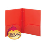 Poly Two-Pocket Folder With Fasteners, 180-Sheet Capacity, 11 X 8.5, Red, 25/box
