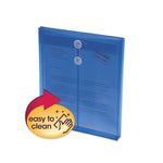 Poly String and Button Interoffice Envelopes, Open-End (Vertical), 9.75 x 11.63, Transparent Blue, 5/Pack