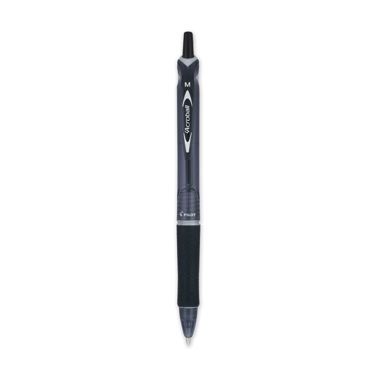 Acroball Colors Advanced Ink Hybrid Gel Pen, Retractable, Medium 1 mm, Black Ink, Smoke/Black Barrel, Dozen