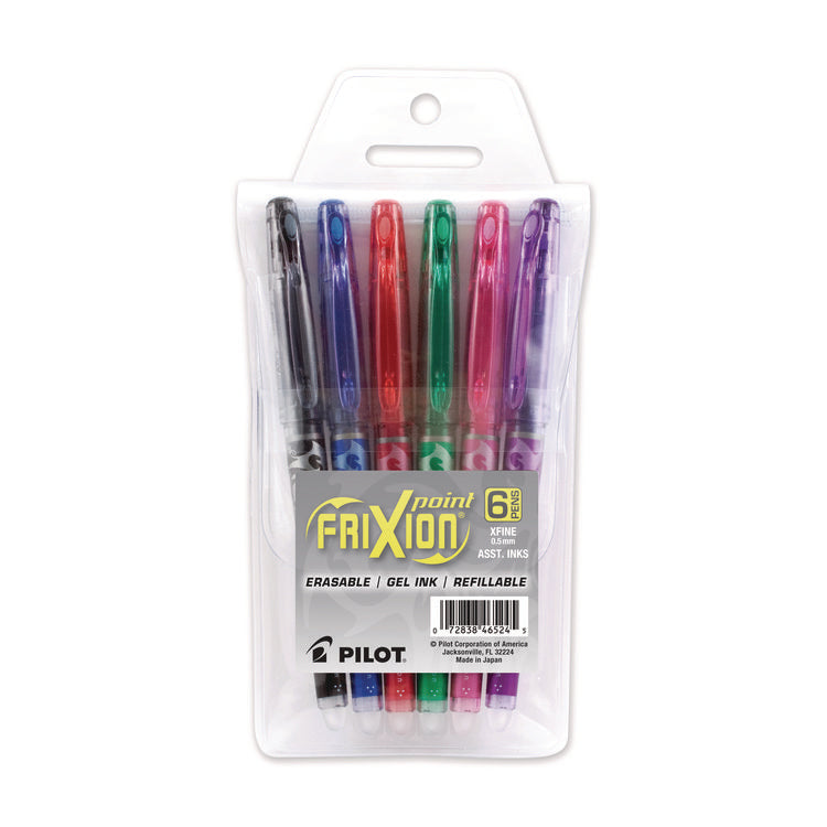 Frixion Ball Erasable Gel Pen, Stick, Extra-Fine 0.5 Mm, Assorted Ink And Barrel Colors, 6/pack
