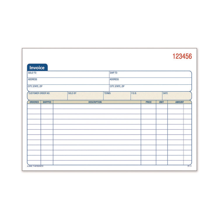 Multipart General-Purpose Invoice Pad, Two-Part Carbonless, 7.94 x 5.56, 50 Forms Total
