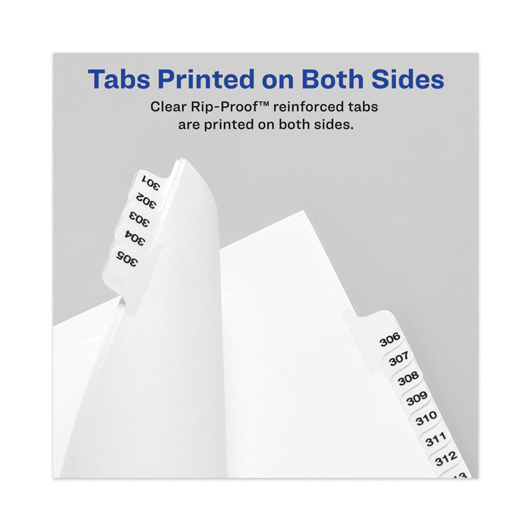 Avery-Style Preprinted Legal Bottom Tab Divider, 26-Tab, Exhibit I, 11 x 8.5, White, 25/PK
