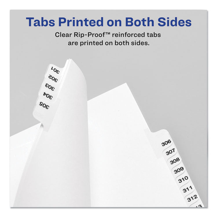 Avery-Style Preprinted Legal Side Tab Divider, 26-Tab, Exhibit H, 11 x 8.5, White, 25/Pack, (1378)