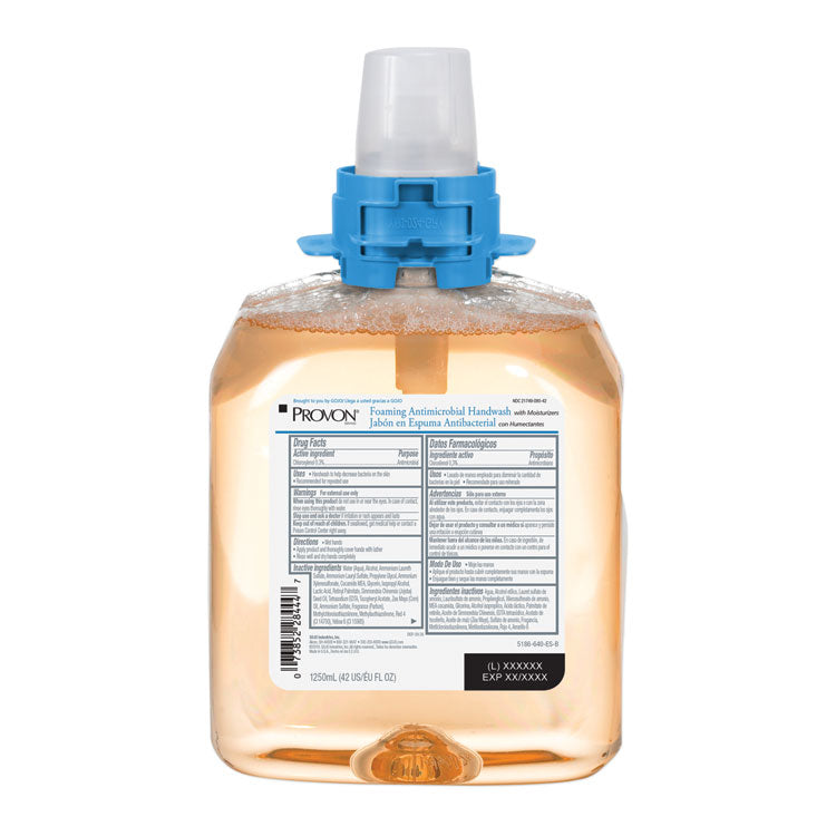 Foaming Antimicrobial Handwash/Moisturizer Refill, For FMX-12 Dispenser, Light Fruity Scent, 1,250 mL, 4/Carton