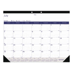 DuraGlobe Academic Desk Pad Calendar, 22 x 17, White/Blue/Gray Sheets, Black Headband, 13-Month: July 2025 to July 2026