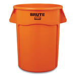 Brute Round Container, 44 gal, Plastic, Orange