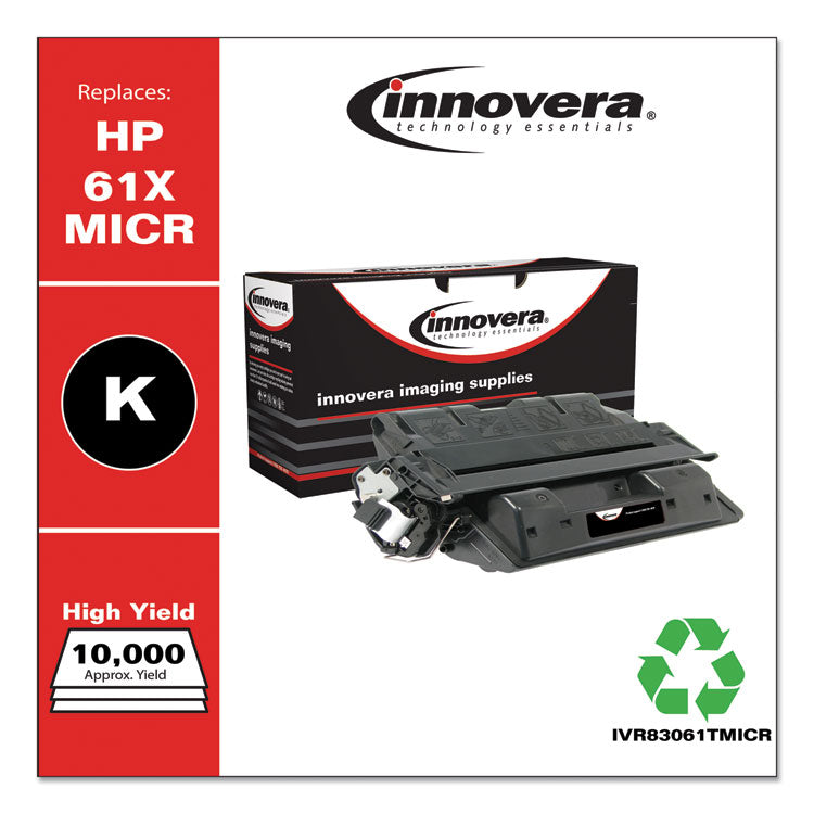 Remanufactured Black High-Yield MICR Toner, Replacement for 61XM (C8061XM), 10,000 Page-Yield