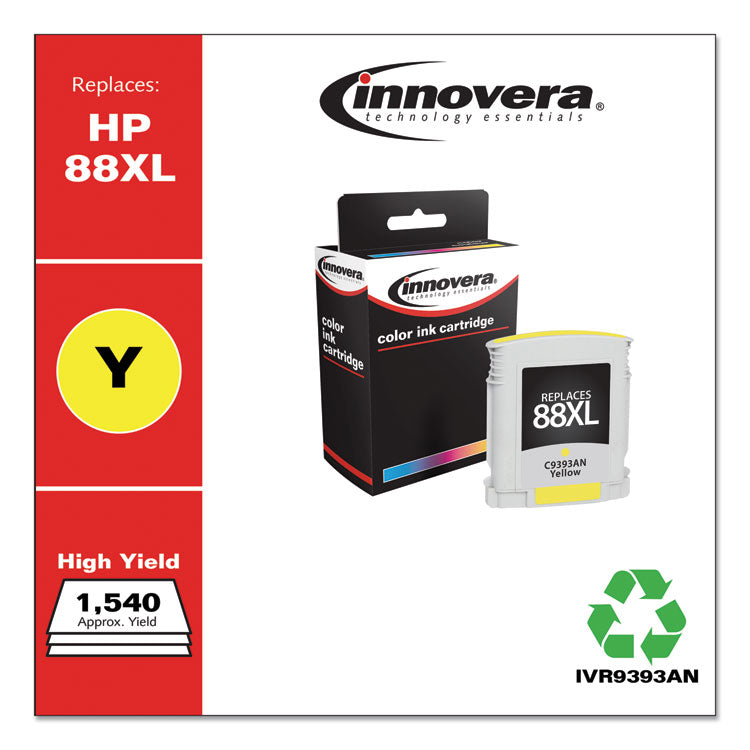 Remanufactured Yellow High-Yield Ink, Replacement for 88XL (C3939AN), 1,540 Page-Yield