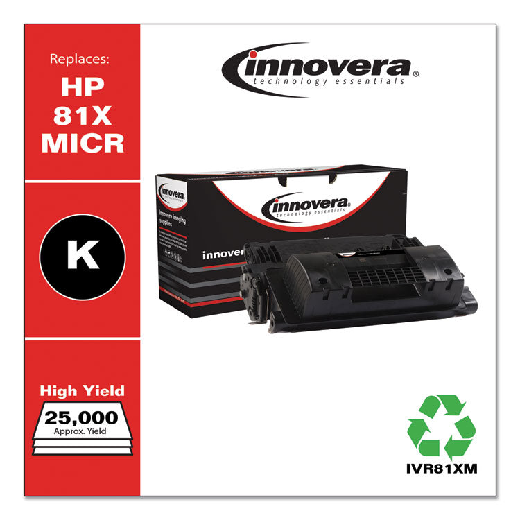 Remanufactured Black High-Yield MICR Toner, Replacement for 81XM (CF281XM), 25,000 Page-Yield