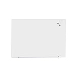 Frameless Magnetic Glass Marker Board, 48" x 36", White Surface
