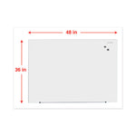 Frameless Magnetic Glass Marker Board, 48" x 36", White Surface