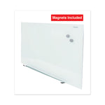 Frameless Magnetic Glass Marker Board, 48" x 36", White Surface