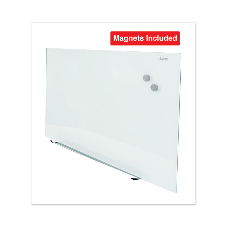 Frameless Magnetic Glass Marker Board, 48" x 36", White Surface