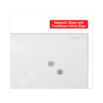 Frameless Magnetic Glass Marker Board, 48" x 36", White Surface