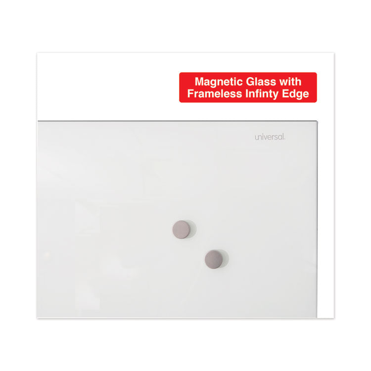 Frameless Magnetic Glass Marker Board, 72" x 48", White Surface