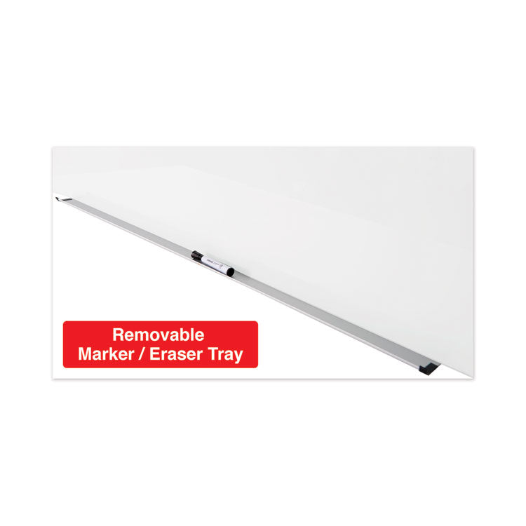 Frameless Magnetic Glass Marker Board, 72" x 48", White Surface