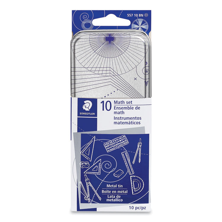 XCELLENCE MATHEMATICAL INSTRUMENT SET, PLASTIC, CLEAR/BLUE
