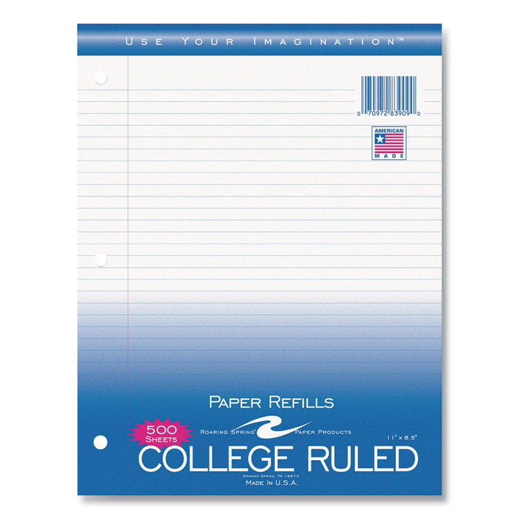 Notebook Filler Paper, 8.5 X 11, College Rule, 500/pack