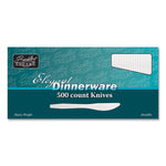 Elegant Dinnerware Heavyweight Cutlery, Knife, Plastic, White, 500/Box